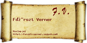 Fürszt Verner névjegykártya